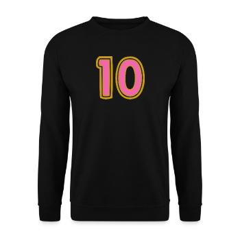 10. 10 YEARS. 10th ANNIVERSARY. 10 YEAR ANNIVERSARY. - Unisex Sweatshirt - black - Front - Alina (178cm) & Michal (187cm)