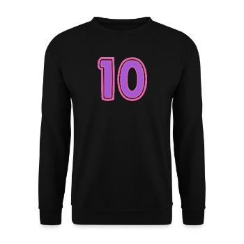10. 10 YEARS. 10th ANNIVERSARY. 10 YEAR ANNIVERSARY. - Unisex Sweatshirt - black - Front - Alina (178cm) & Michal (187cm)