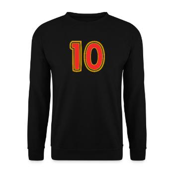 10. 10 YEARS. 10th ANNIVERSARY. 10 YEAR ANNIVERSARY. - Unisex Sweatshirt - black - Front - Alina (178cm) & Michal (187cm)