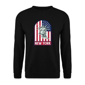 Statue de la Liberté de New York - Voyage américain - Sweat-shirt Unisexe - noir - Devant - Alina (178cm) & Michal (187cm)