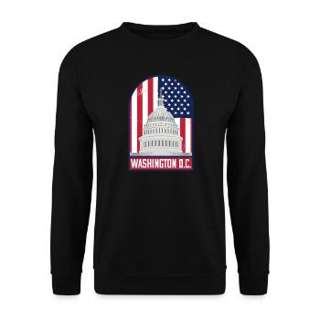 Washington D.C. With Flag - American Travel - Unisex Sweatshirt - black - Front - Alina (178cm) & Michal (187cm)