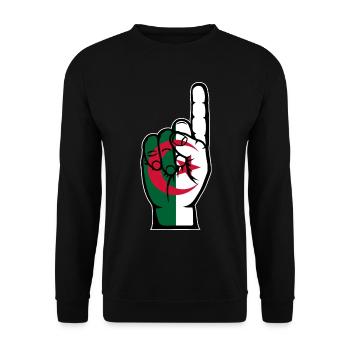 Algeria flag number 1 - Unisex Sweatshirt - black - Front - Alina (178cm) & Michal (187cm)