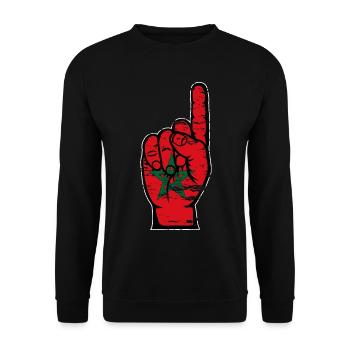 Drapeau marocain numéro 1 utilisé - Sweat-shirt Unisexe - noir - Devant - Alina (178cm) & Michal (187cm)