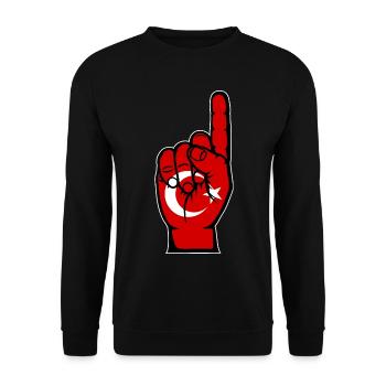 Drapeau de la Turquie numéro 1 - Sweat-shirt Unisexe - noir - Devant - Alina (178cm) & Michal (187cm)