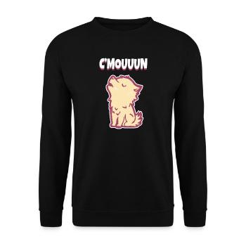 C'MON Howling Wolf Motivation - Unisex Sweatshirt - black - Front - Alina (178cm) & Michal (187cm)
