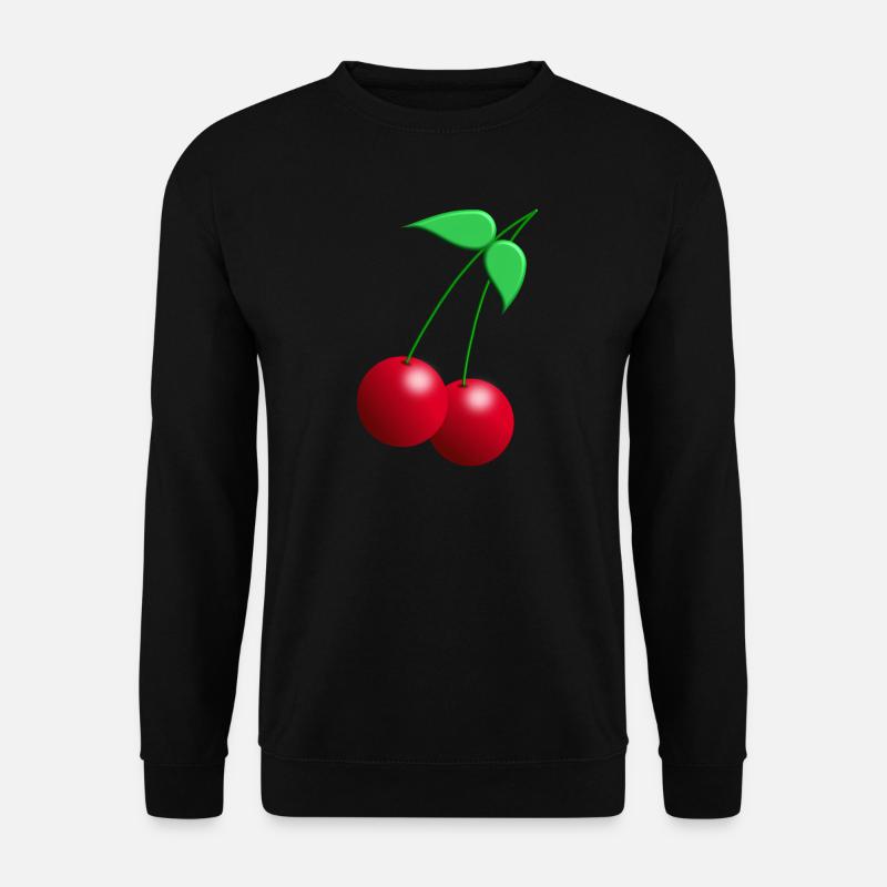 Zwillings Kirschen mit Blättern - Unisex Pullover - Schwarz