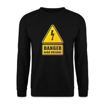 High Voltage Warning Sign - Unisex Sweatshirt - black - Front - Alina (178cm) & Michal (187cm)