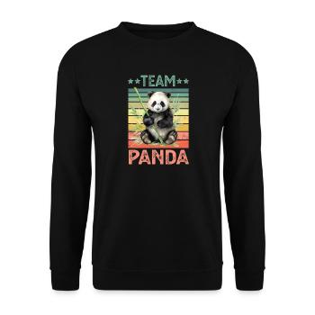 Panda Panda Bear - Unisex Sweatshirt - black - Front - Alina (178cm) & Michal (187cm)