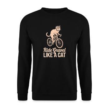 Fahre Schotter wie eine Katze - Unisex Pullover - Schwarz - Vorne - Alina (178cm) & Michal (187cm)