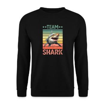 Hai Haifisch - Unisex Pullover - Schwarz - Vorne - Alina (178cm) & Michal (187cm)