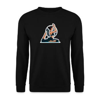 Yoga Woman Sticker - Unisex Sweatshirt - black - Front - Alina (178cm) & Michal (187cm)