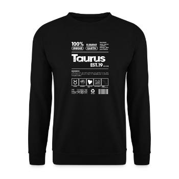 Taurus Retro Glyphs Tee - Unisex Sweatshirt - black - Front - Alina (178cm) & Michal (187cm)
