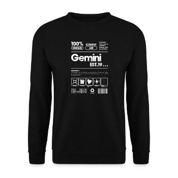 Gemini Glyphs EST.19 - Unisex Sweatshirt - black - Front - Alina (178cm) & Michal (187cm)