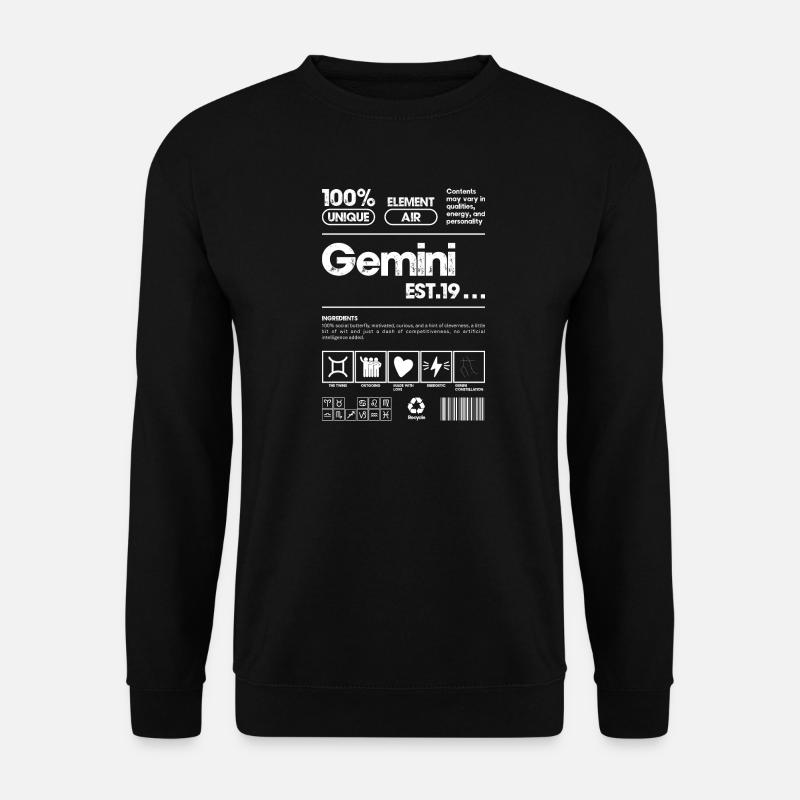 Zwillinge Glyphen EST.19 - Unisex Pullover - Schwarz