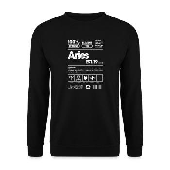 Bélier Audacieux Ligne Art Zodiaque - Sweat-shirt Unisexe - noir - Devant - Alina (178cm) & Michal (187cm)