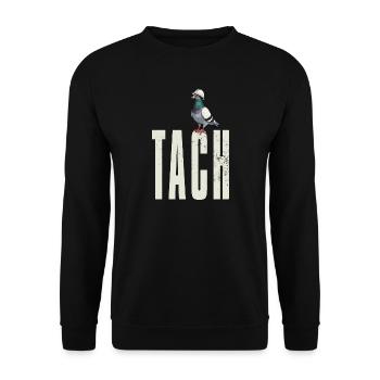 Tach Ruhrpott Taube Begrüßung Traditionell hell - Unisex Pullover - Schwarz - Vorne - Alina (178cm) & Michal (187cm)
