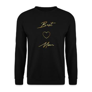 Best Mom gold Design - Unisex Sweatshirt - black - Front - Alina (178cm) & Michal (187cm)