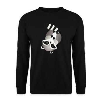 Cheerful raccoon in a playful pose - Unisex Sweatshirt - black - Front - Alina (178cm) & Michal (187cm)