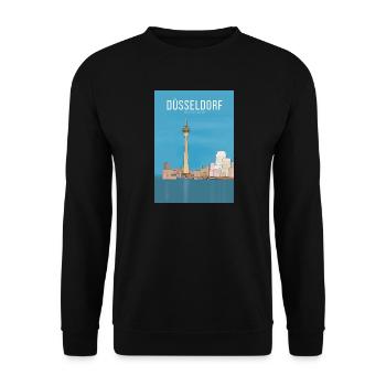Düsseldorf - Unisex Sweatshirt - black - Front - Alina (178cm) & Michal (187cm)