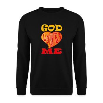God Loves Me - Unisex Sweatshirt - black - Front - Alina (178cm) & Michal (187cm)