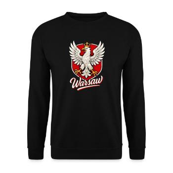 Varsovie Pologne Polska Aigle drapeau Cadeau - Sweat-shirt Unisexe - noir - Devant - Alina (178cm) & Michal (187cm)