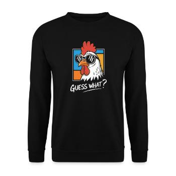 Coq drôle avec impression de lunettes de soleil - Sweat-shirt Unisexe - noir - Devant - Alina (178cm) & Michal (187cm)