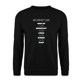 Conception de routine quotidienne de chat fantaisiste - Sweat-shirt Unisexe - noir - Devant - Alina (178cm) & Michal (187cm)