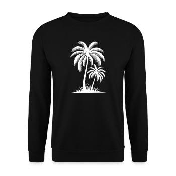 Palm trees are my friends Pure palm idyll - Unisex Sweatshirt - black - Front - Alina (178cm) & Michal (187cm)