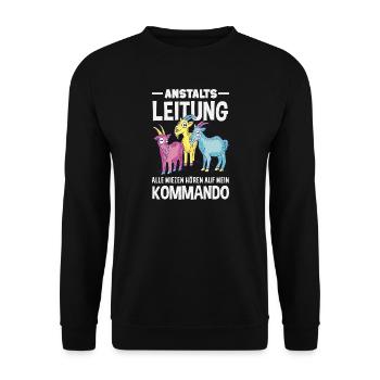 Anstaltsleitung Chef Leitung - Unisex Pullover - Schwarz - Vorne - Alina (178cm) & Michal (187cm)
