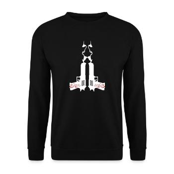 Rauchende Pistolen: Bang & Style - Unisex Pullover - Schwarz - Vorne - Alina (178cm) & Michal (187cm)