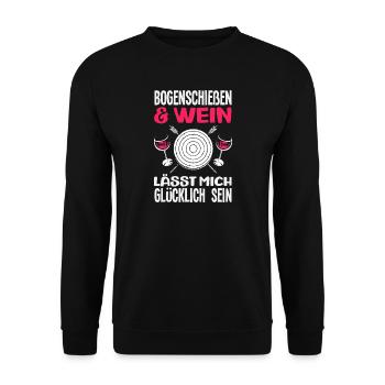 I go archery - Unisex Sweatshirt - black - Front - Alina (178cm) & Michal (187cm)