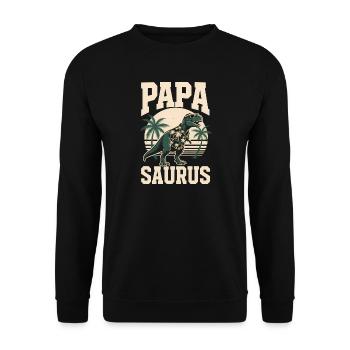 Papa Saurus Rex dinosaure Cadeau de fête des pères - Sweat-shirt Unisexe - noir - Devant - Alina (178cm) & Michal (187cm)