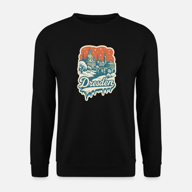 Dresden im verschneiten Winterzauber - Unisex Pullover - Schwarz