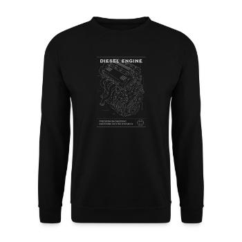 Diesel Engine Blueprint - Unisex Sweatshirt - black - Front - Alina (178cm) & Michal (187cm)