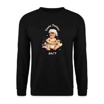 Schreibtests 24/7 - Unisex Pullover - Schwarz - Vorne - Alina (178cm) & Michal (187cm)