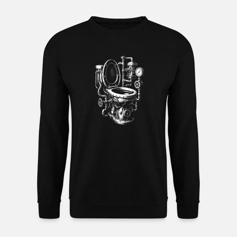 Steampunk-Toilettenmotor - Unisex Pullover - Schwarz