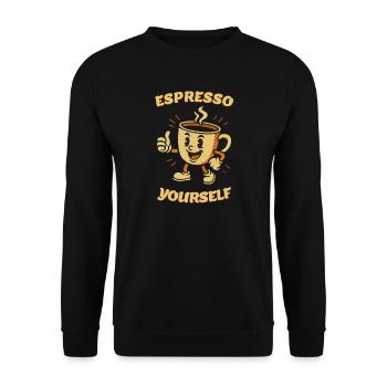 Espresso Yourself - Unisex Sweatshirt - black - Front - Alina (178cm) & Michal (187cm)