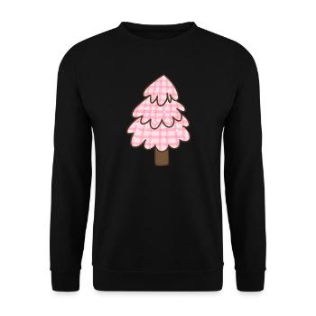 Pink Christmas Tree – Sweet Check Christmas - Unisex Sweatshirt - black - Front - Alina (178cm) & Michal (187cm)