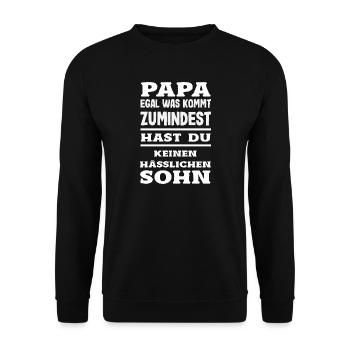Drôle de cadeau de fête des pères papa bière - Sweat-shirt Unisexe - noir - Devant - Alina (178cm) & Michal (187cm)