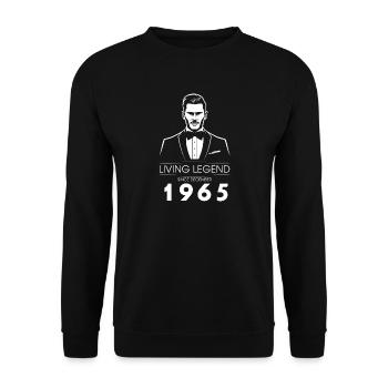 60th Birthday Living Legend (GENT) since 12/1965 - Unisex Sweatshirt - black - Front - Alina (178cm) & Michal (187cm)