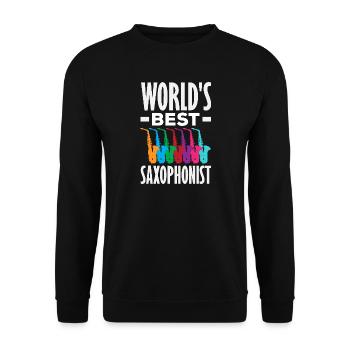 Saxofon - Unisex Pullover - Schwarz - Vorne - Alina (178cm) & Michal (187cm)