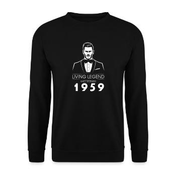 66. Geburtstag Living Legend (GENT) since 12/1959 - Unisex Pullover - Schwarz - Vorne - Alina (178cm) & Michal (187cm)