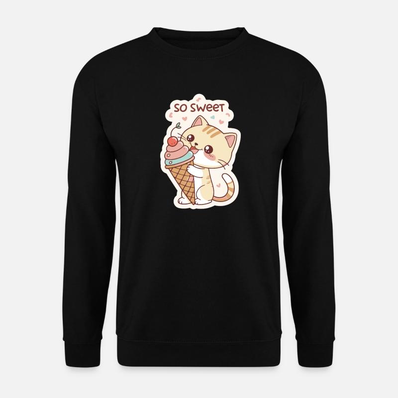 Gourmet cat and pastel cone - Unisex Sweatshirt - black