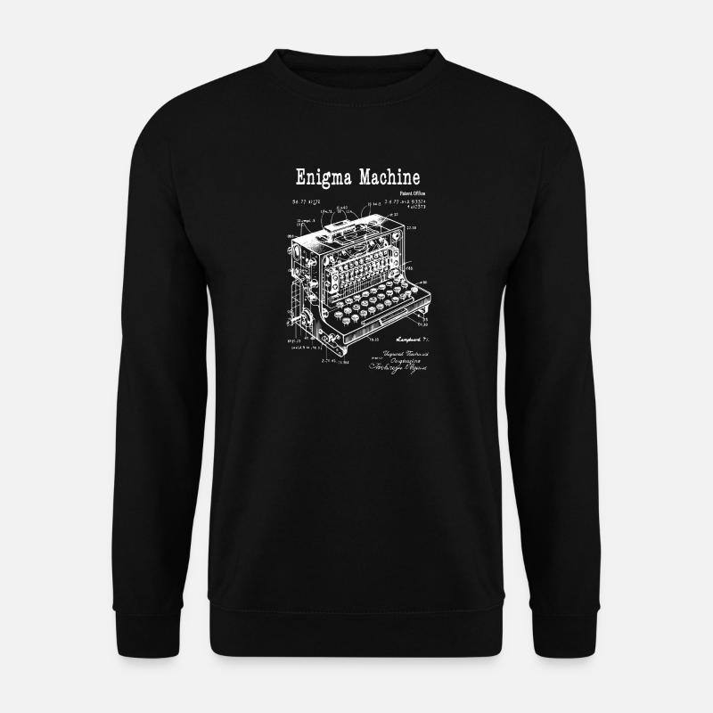 Enigma Machine Blueprint - Unisex Sweatshirt - black