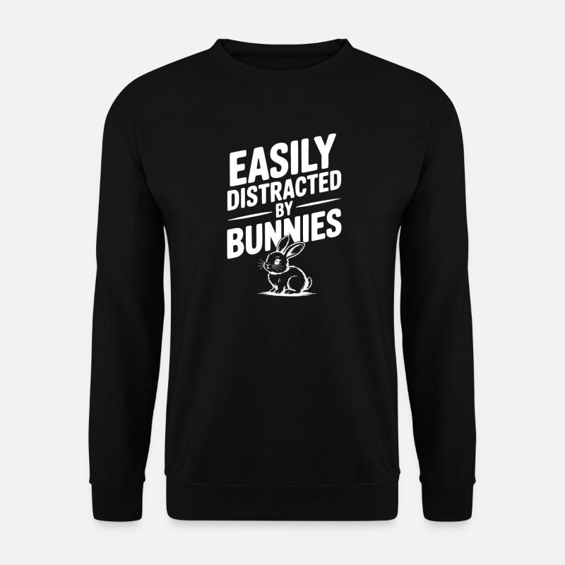 Facilement distraite par les lapins - Sweat-shirt Unisexe - noir