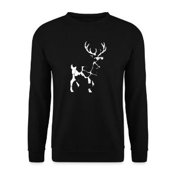 Reindeer Mosaic Sliver Art Vector - Unisex Sweatshirt - black - Front - Alina (178cm) & Michal (187cm)