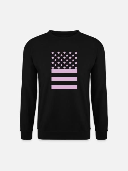 Drapeau Rose – Design Stars & Stripes - Sweat-shirt Unisexe - noir