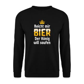 Cadeau drôle pour buveur de bière me tend une bière en disant - Sweat-shirt Unisexe - noir - Devant - Alina (178cm) & Michal (187cm)