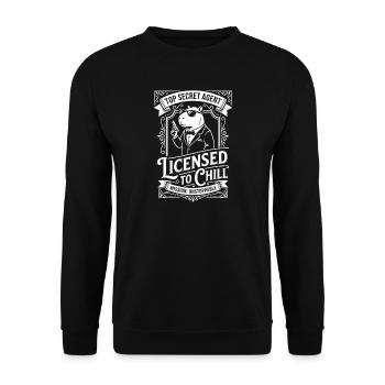 Licensed to Chill - Agentenhumor - Unisex Pullover - Schwarz - Vorne - Alina (178cm) & Michal (187cm)