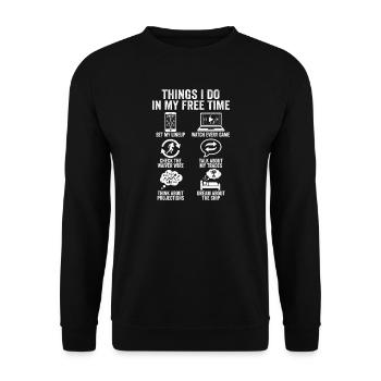 Choses que je fais pendant mon temps libre Fantasy Football - Sweat-shirt Unisexe - noir - Devant - Alina (178cm) & Michal (187cm)